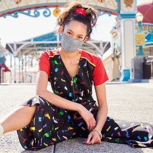 Disney Dress Shop Jumpsuit Multi Character Size M With pockets.